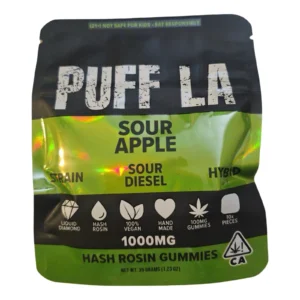 Puff LA | Hash Rosin Gummies | Sour Apple | 1000mg