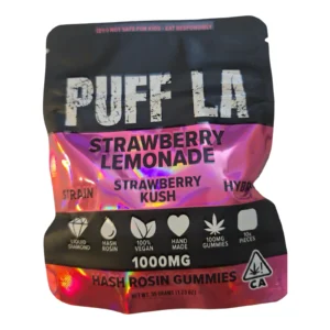 Puff LA | Hash Rosin Gummies | Strawberry Lemonade | 1000mg